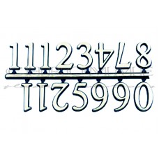 Algarismo arábico completo medio 12mm, com 10 unidades COR PRATA