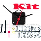 Kit 10 Maquinas De Relógio 22 m.m + Ponteiros Palitos + Números Arábicos Pratas