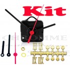Kit 10 Maquinas De Relógios 13 m.m + Ponteiro Palito + Números Romanos Bola Dourados