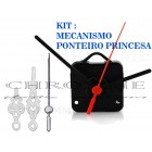 10 Maquinas Para Relógios 17 m.m + 10 Ponteiros Princesa Médio Prata