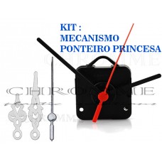 10 Maquinas Para Relógios 22 m.m + 10 Ponteiros Princesa Médio Prata