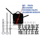 Kit 10 Maquinas 17 m.m + 10 Ponteiros Palitos + 10 Números Romanos -Prata-