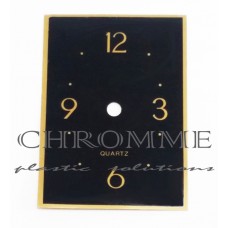 Mostrador Para Relógio Retangular 13 X 9 cm - Preto / Dourado - EMBALAGEM COM 10 UNIDADES